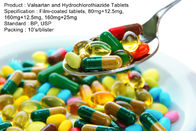 Comprimés Film-enduits de Tablettes de Valsartan et de Hydrochlorothiazide, 80mg+12.5mg, 160mg+12.5mg, 160mg+25mg
