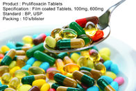 Prulifloxacin marque sur tablette les comprimés dragéifiés de film, 100mg, antibiotiques oraux des médicaments 600mg