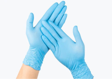 Gants jetables libres d'examen de nitriles de dispositif médical de poudre avec la texture de doigt