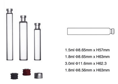cartouche en verre de 1.5ml 1.8ml 3ml